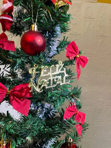 Árvore Natal Grande Decorada Completa 120cm Com Pisca Luxo Cor Verde