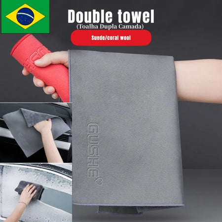 Super Absorbent Car Drying Towel Suede Coral Velvet Double-sided Car Cleaning Cloth Multipurpose Auto Towel Car Accessories